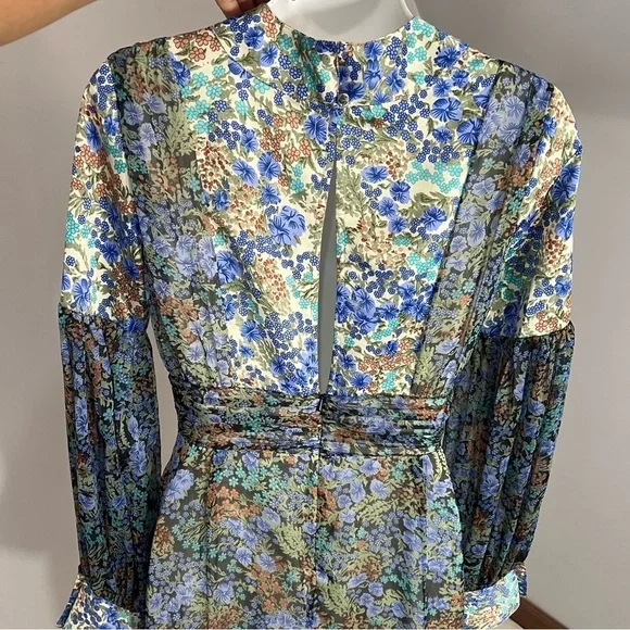 ASOS Hippie Fairycore Festival Mermaid Maxi Dress Ditsy Print Boho Floral Vamp - Picture 8 of 13